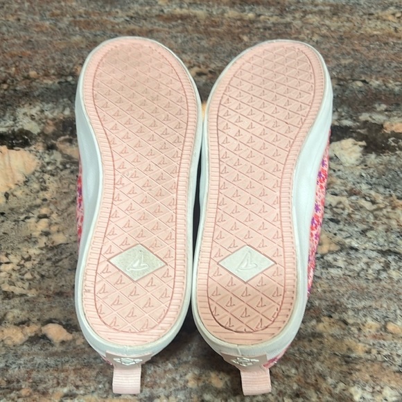 58. Sperry, Crest Vibe Floral Pink Boat Shoes Women’s Sz. 9.5 W. Leather laces - Picture 3 of 15